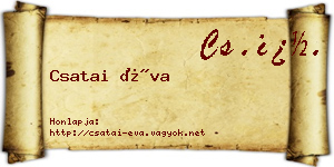 Csatai Éva névjegykártya